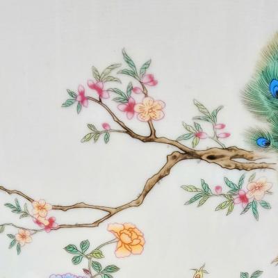 BÌNH SỨ HỌA TIẾT CHIM CÔNG